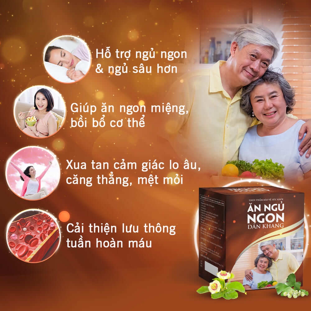 Viên Uống Ăn Ngủ Ngon Dân Khang Giúp Ăn Ngon Miệng Giúp Ngủ Ngon Và Sâu Giấc - Hộp 60 Viên