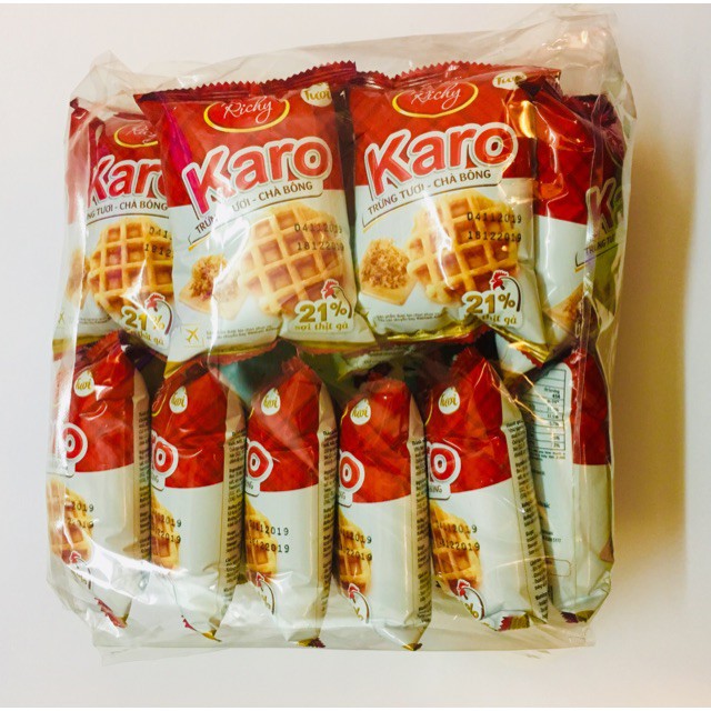 Combo 24 gói Bánh mì trứng tươi chà bông Karo Richy