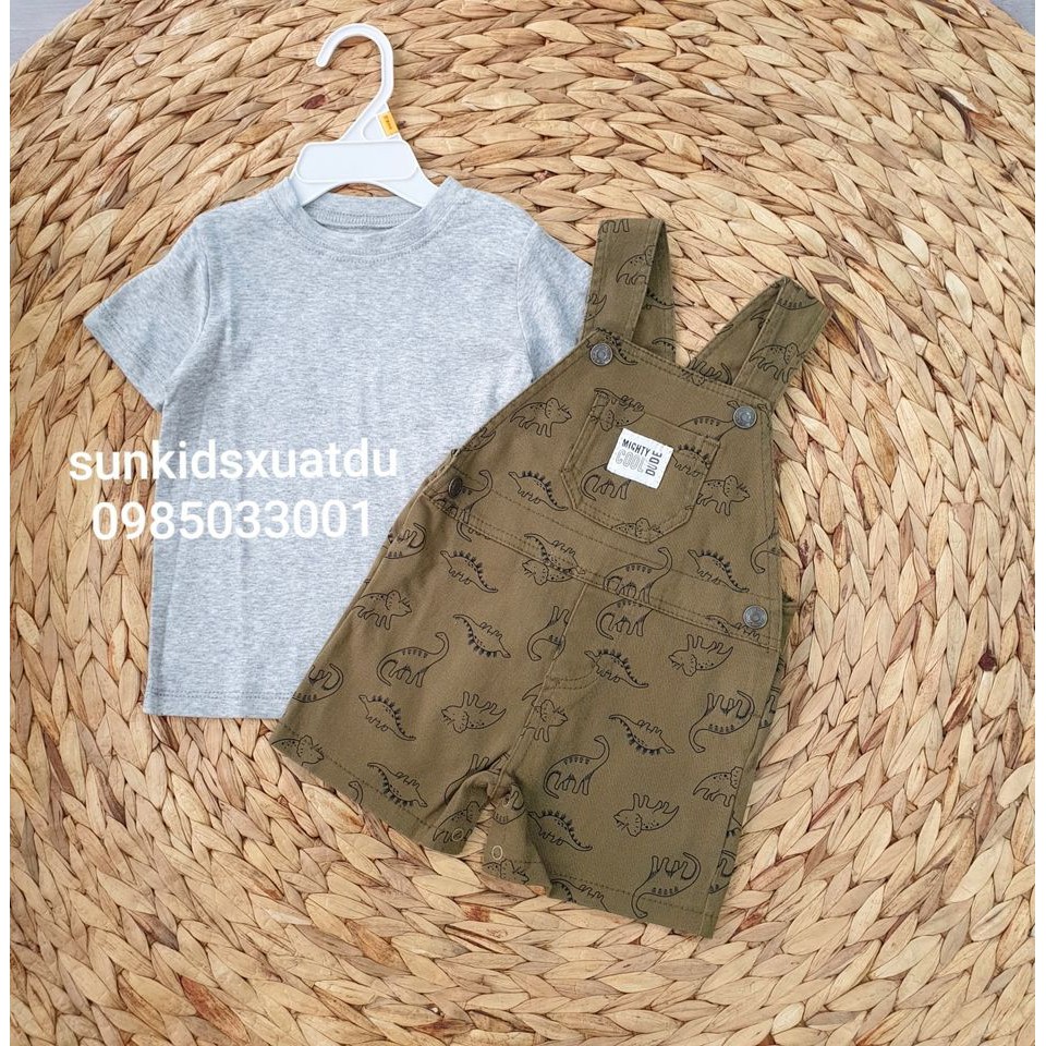 Set yếm khủng long áo xám