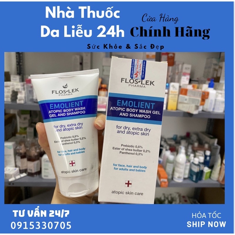 Floslek Atopic Shower Body Wash Shapoo dầu gội và sữa tắm