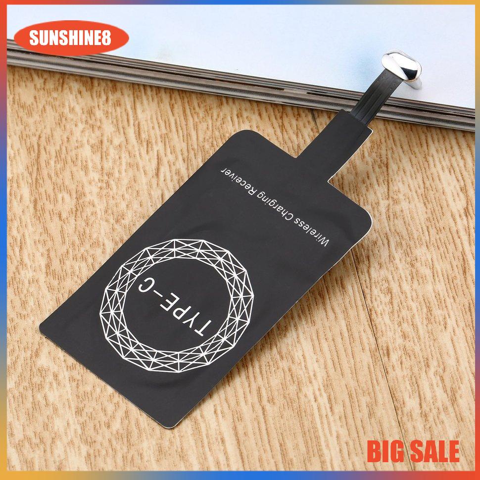 【SUN】Type C Qi Wireless Charger Receiver Lightweight Charging Adapter Pad Coil
