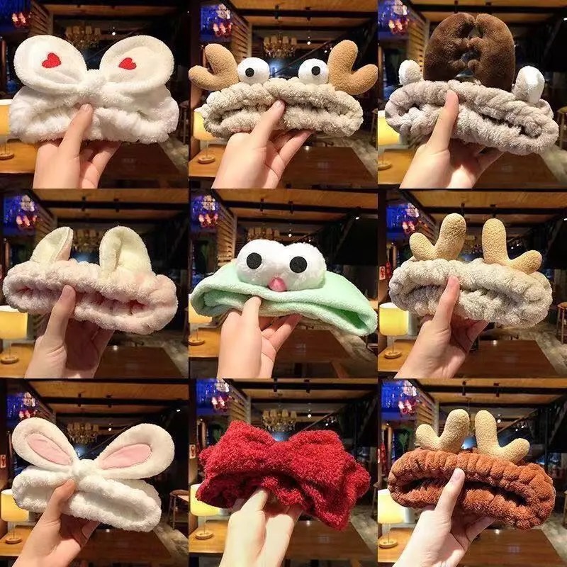 Băng Đô Co Giãn Đáng Yêu Dùng Khi Rửa Mặt/ Trang Điểm