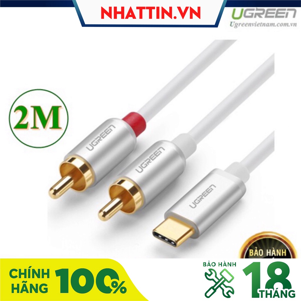Cáp chuyển đổi USB Type C to RCA dài 2m chính hãng Ugreen 30736 cao cấp  - Phân Phối Chính Hãng
