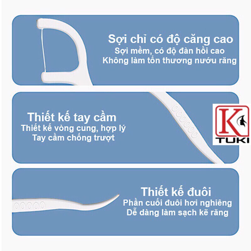 Hộp 50 chiếc tăm chỉ nha khoa - tiện dụng, vệ sinh