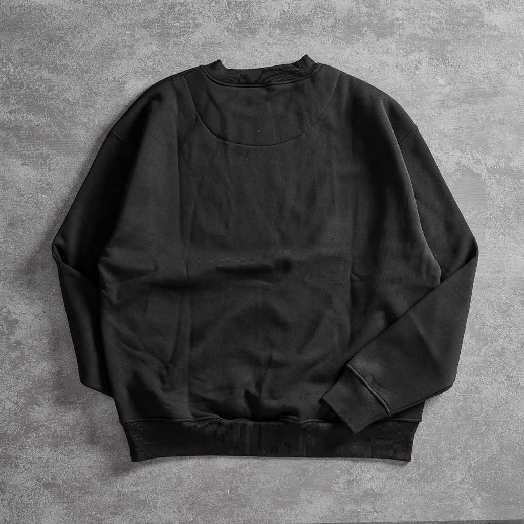 Áo Sweater Tay Dài Basic Gori | Màu Đen Form Rộng Co Giãn Unisex