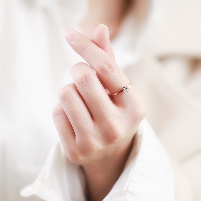 Nhẫn nữ TITAN NGUYÊN CHẤT KHÔNG GỈ thiết kế đơn giản phong cách ins hàn quốc