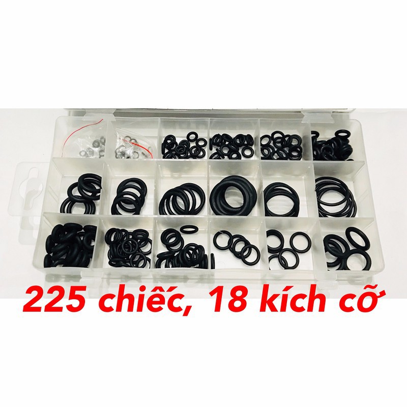 Hộp gioăng sim su thay thế 225 món _ vòng đệm cao su chịu dầu chịu nhiệt