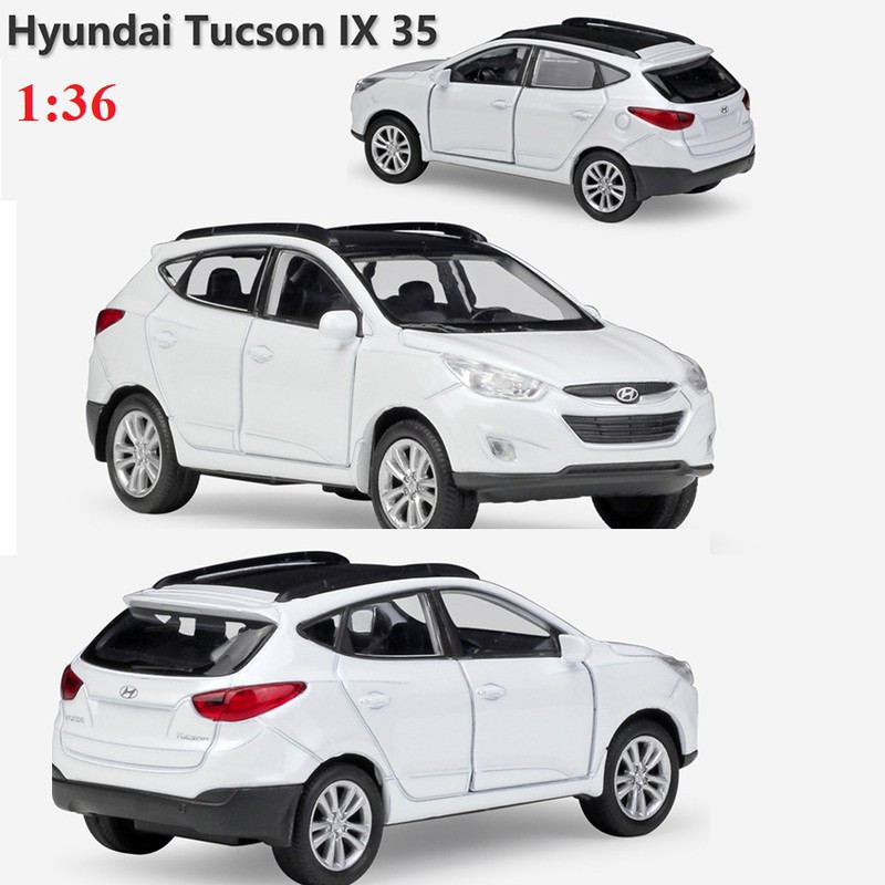 Xe mô hình ô tô Huyndai Tucson tỉ lệ 1:36 xe bằng sắt chạy cót mở 2 cửa trước hàng Quảng Châu