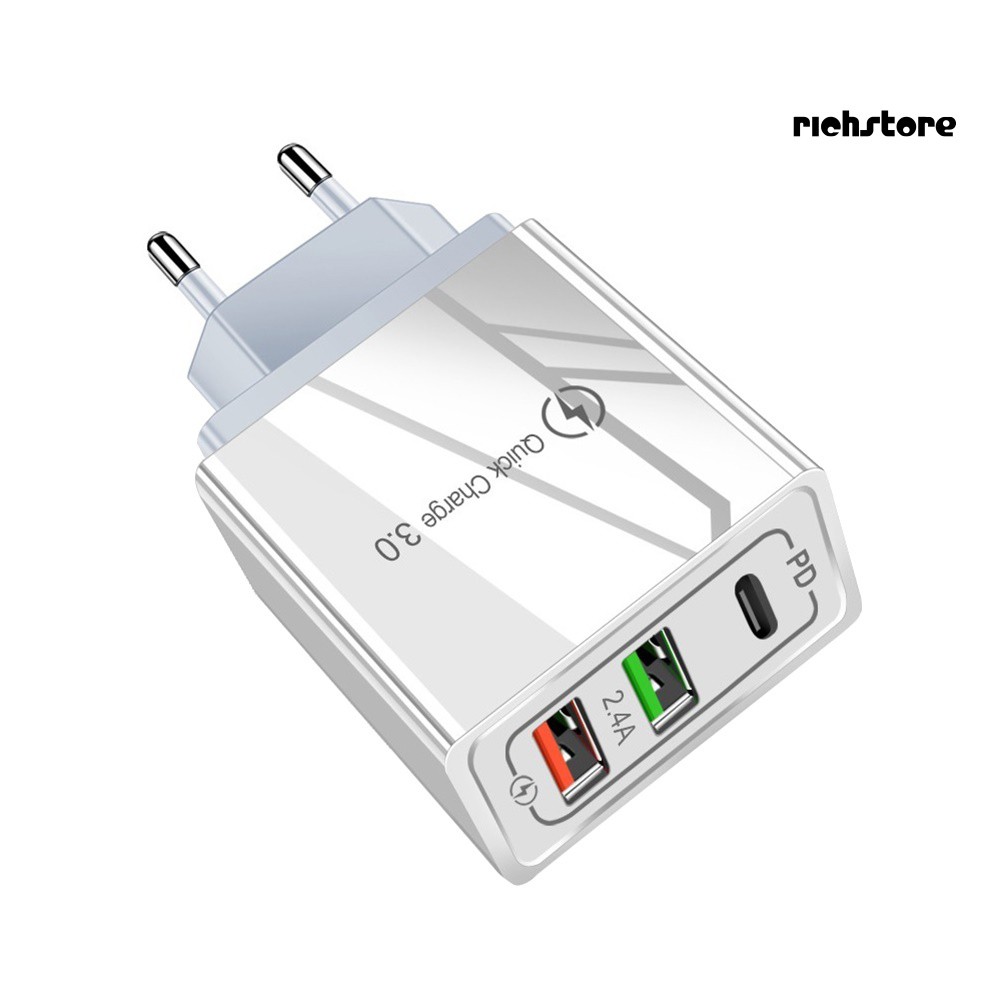 Củ Sạc Nhanh 3 Cổng Usb Pd 18w Qc3.0 Cho Điện Thoại