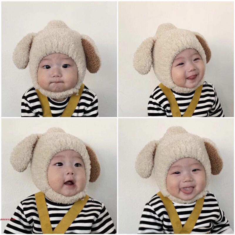 Mũ len lông cừu cho bé cực ấm áp