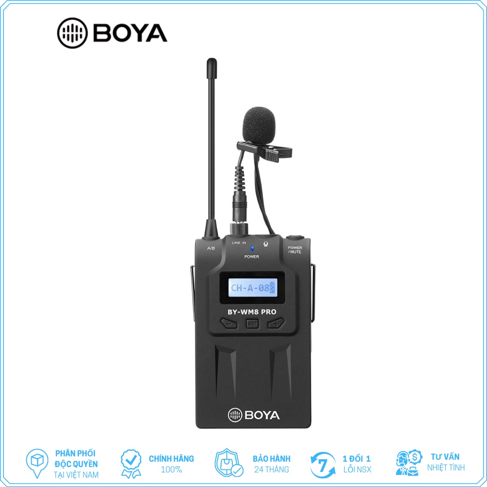 [Mã ELHACE giảm 4% đơn 300K] Bộ phát không dây dành cho Bộ mic By-WM8 Pro - BOYA TX8 PRO - UHF Wireless Transmitter