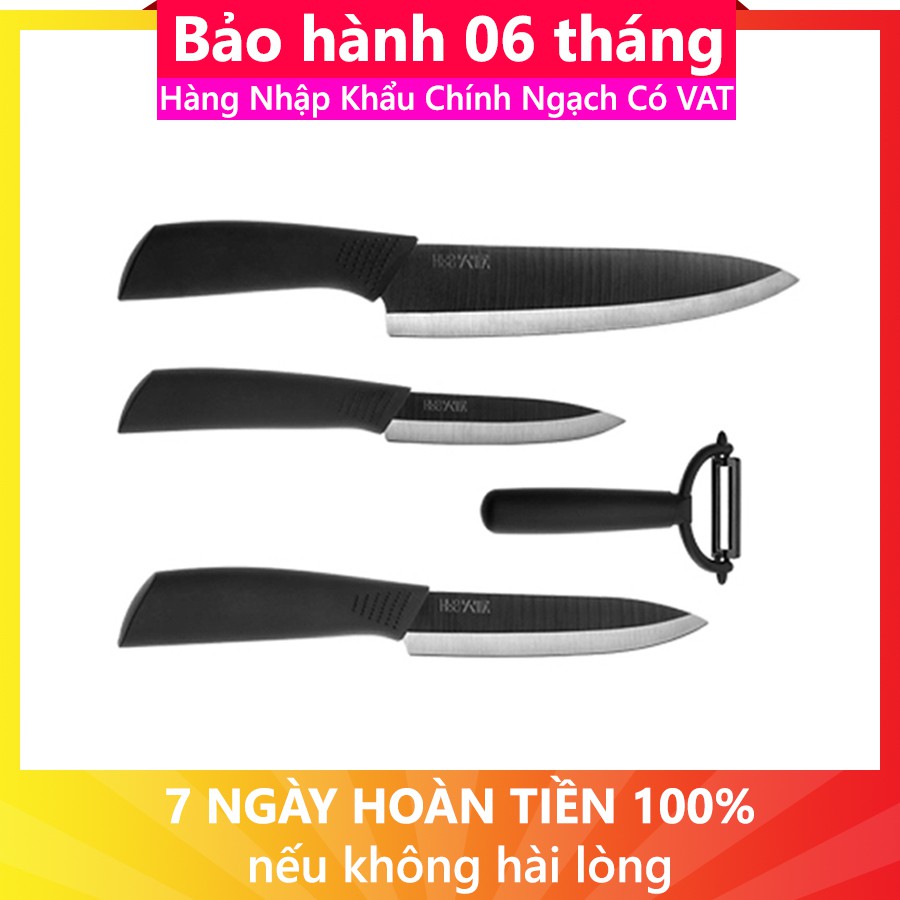 [ HÀNG CÔNG TY ] Bộ dao gốm Xiaomi Huohou (3 dao thái, 1 dao nạo)