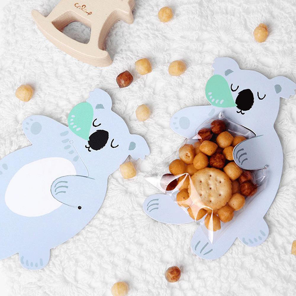 Set 10/ 20/ 50 túi đựng kẹo/ quà tặng họa tiết động vật/ gấu/ thỏ/ gấu Koala DIY