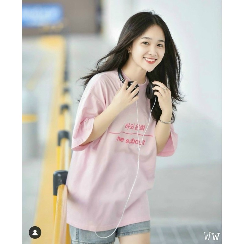 áo thun hàn quốc form rộng thêu chữ