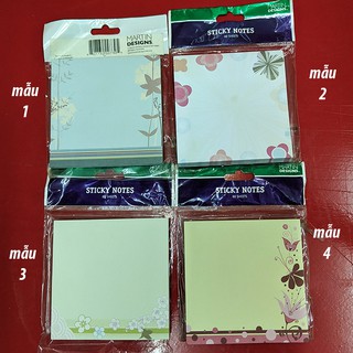 xấp giấy note ghi chú có hoa văn trang trí đẹp, 80 tờ 9x9cm, hàng hiệu Mỹ. V235