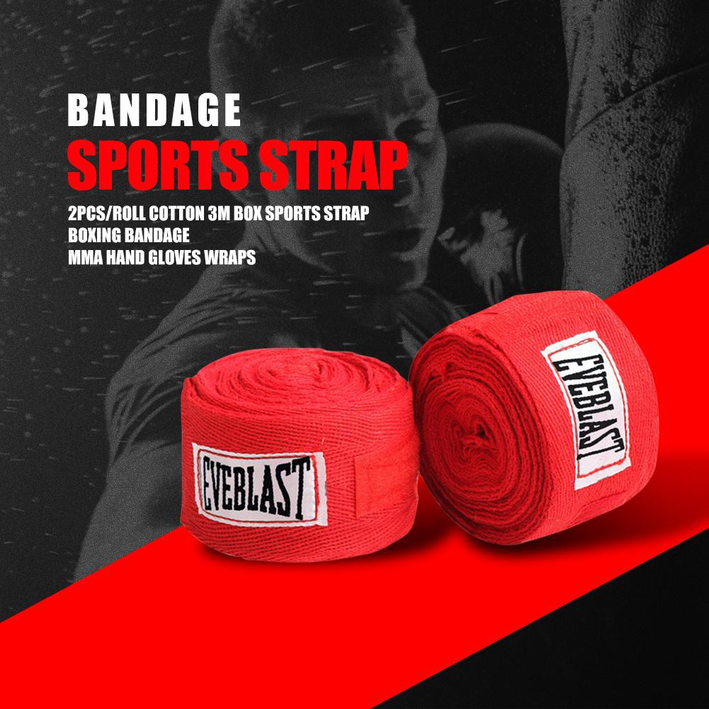 Bộ 1 cuộn băng cotton 3m quấn tay tập thể thao Boxing Taekwondo Sanda Muay Thai MMA