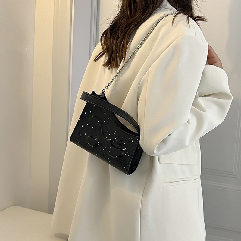 IELGY Túi Đeo Vai Họa Tiết Chấm Bi Phối Dây Xích Thời Trang Cho Nữ