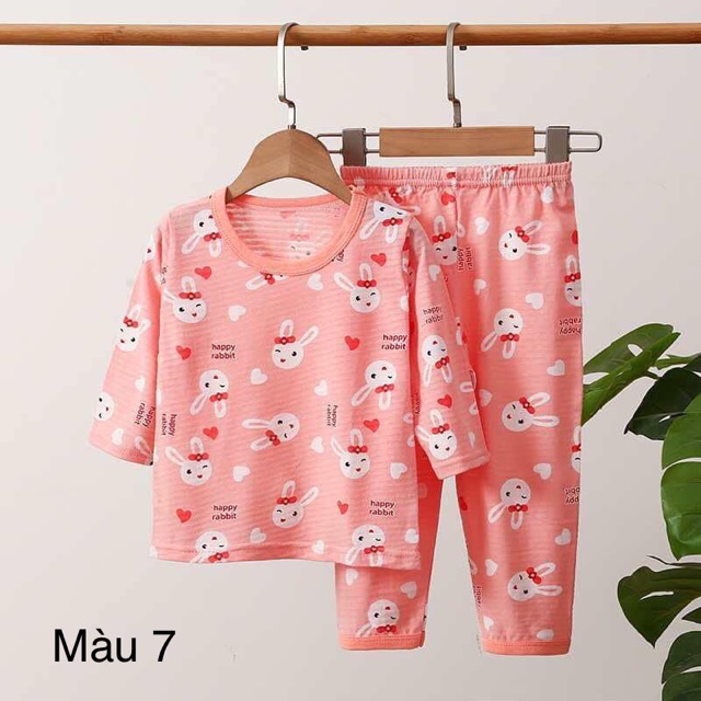 Bộ cotton tre Quảng Châu dài tay cho bé trai/bé gái 8-20kg (Màu 5-10 )