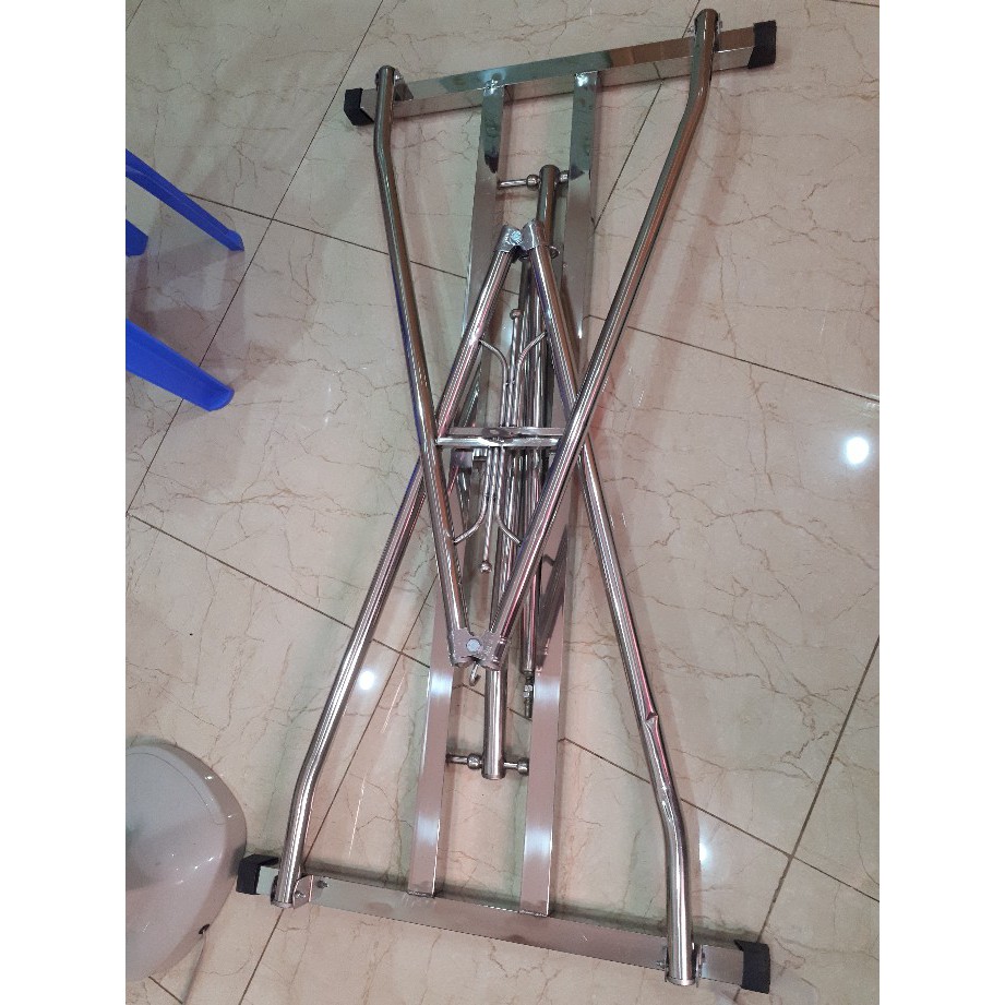 CHỈ KHUNG CHƯA LƯỚI - Võng xếp inox thang vuông cao cấp