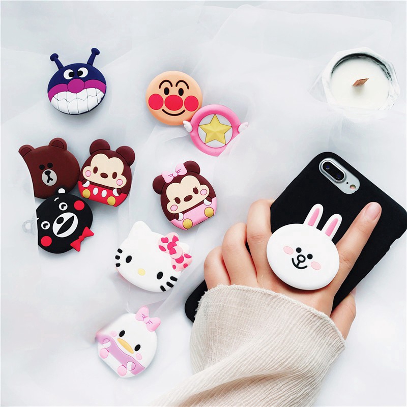 Giá đỡ điện thoại bằng silicon kiểu dáng hoạt hình 3d xinh xắn