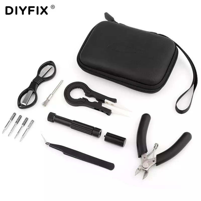 DIYFIX Túi Đựng Dụng Cụ Tự Làm Mini Kìm Nhíp Gốm Bộ Máy Sưởi Dây Điện Dụng Cụ Làm Sạch Cuộn Dây Jig Cho Phụ Kiện Điện Tử