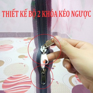 Mùng Chụp Tự Bung Đỉnh Vuông Viền Trơn- Màn Gấp Tự Bung Cao Cấp Đủ Size m6/m8/2m2