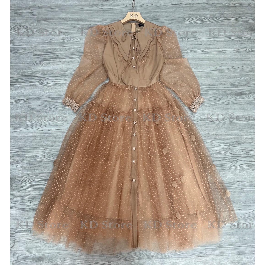 Váy ren thêu hoa đính nổi siêu xinh