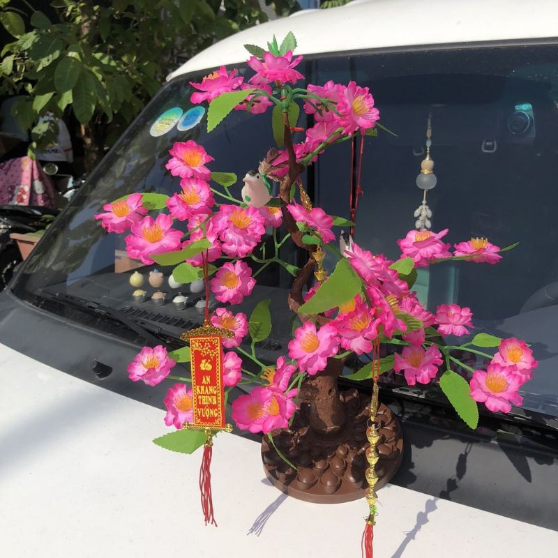 Cây hoa mai, đào giả trang trí tết