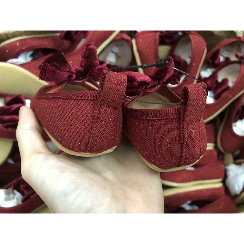 Giày búp bê đỏ hm cho bé gái size chân từ 9-15cm