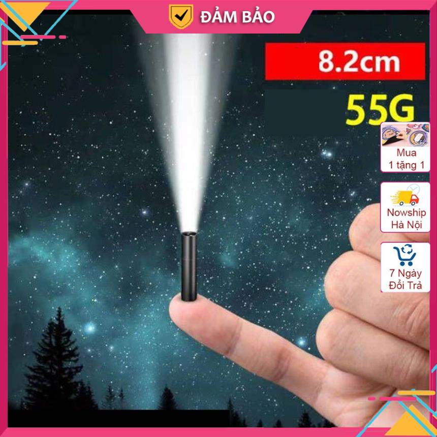 Đèn rọi siêu sáng công suất cao, Đèn pin siêu sáng chiếu xa 300m siêu nhỏ gọn chỉ còn 9cm