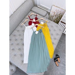 Maxi Yếm Hoa Cài Dập Ly sIÊU Xinh
