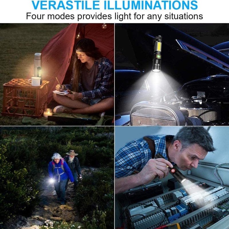 Đèn pin cầm tay T6 COB LED sạc cổng USB