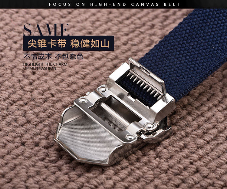 Thắt Lưng Vải Canvas Khóa Tự Động Phong Cách Hàn Quốc Thời Trang Cho Nam
