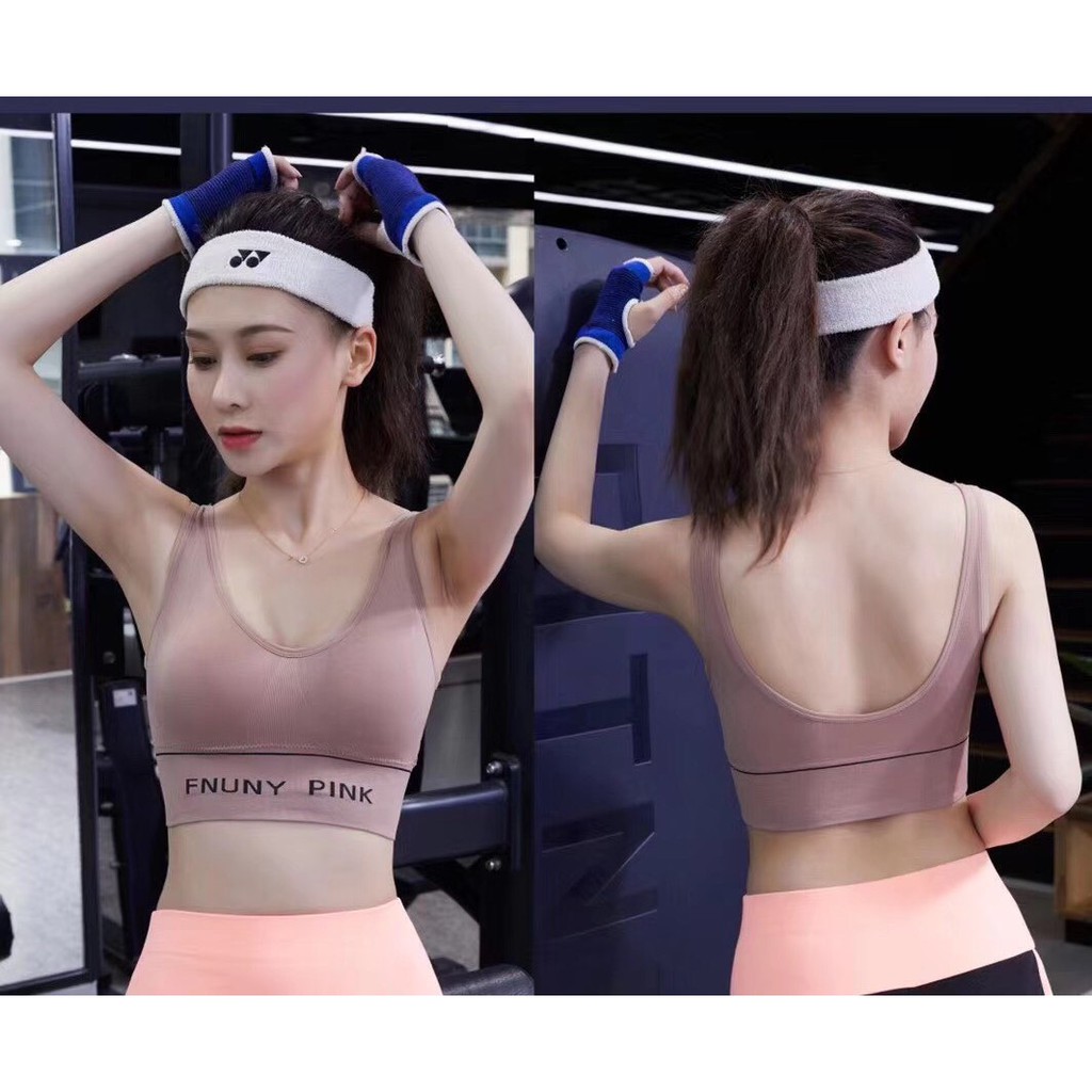 Áo Tập Gym Nữ In Chữ FNUNY PINK - Áo Tập Yoga - Áo Bra Nữ - Áo Lót Nữ - HIN Fashion Br07