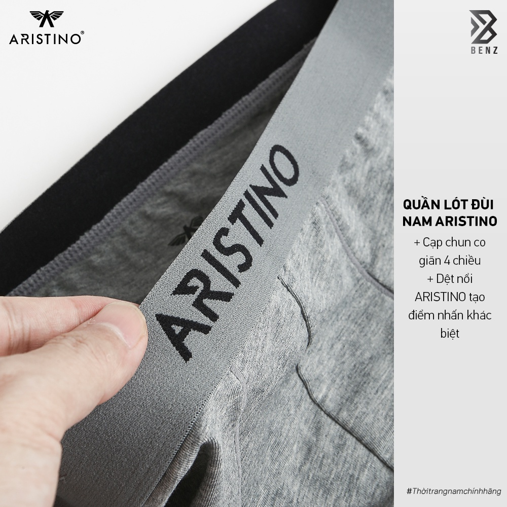 Quần Sịp Đùi Dáng Boxer Nam Cao Cấp Vải Cotton Thun Lạnh Aristino Benzmen Co Giãn 4 Chiều Thoáng Khí, Khử Mùi - Abx03707