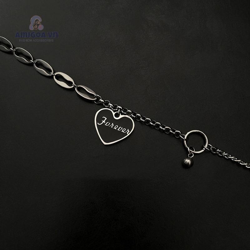 ✨✨Vòng cổ mặt trái tim đen phong cách hip hop thời trang