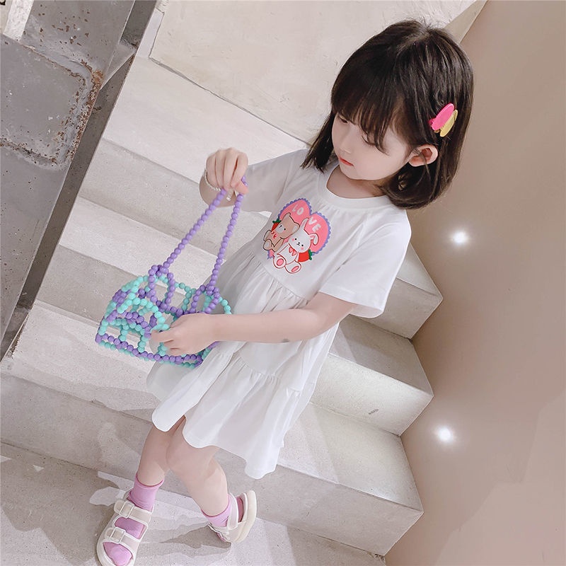 Đầm Công Chúa Ngắn Tay Thời Trang Hàn Quốc Cho Bé Gái