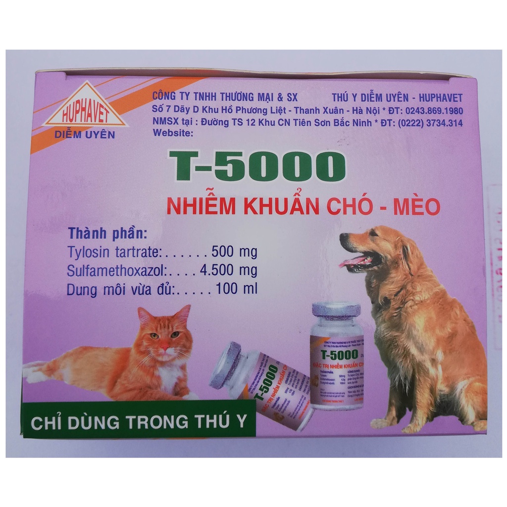 3 lọ T-5000 loại 10ml Chuyên dùng cho chó, mèo