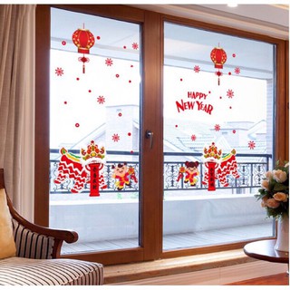 decal song lân trang trí tết 2021