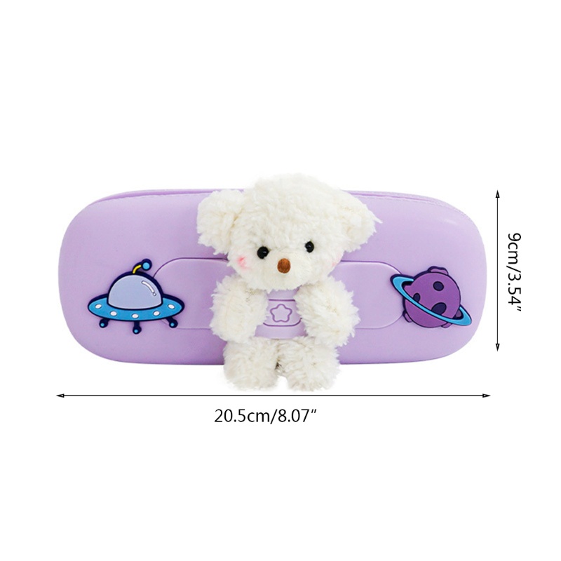 Bóp Viết Silicon Có Khóa Kéo Hình Gấu Bông Dễ Thương