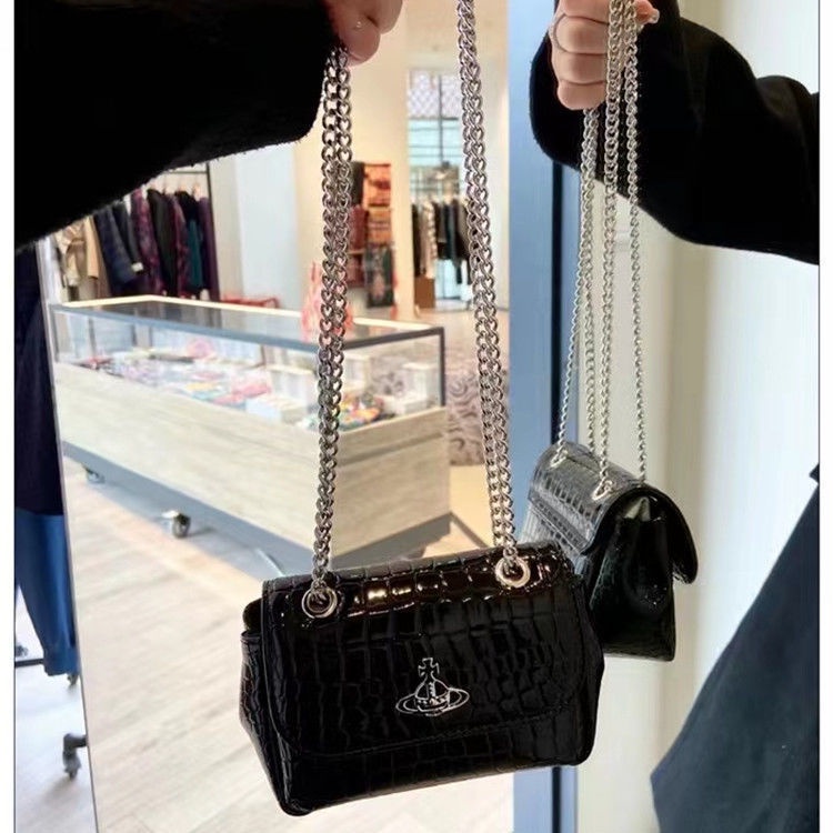 ✔■♟Túi Vuông Nhỏ Vivienne Họa Tiết Da Cá Sấu 2022 Đựng Điện Thoại Phong Cách Nhật Bản