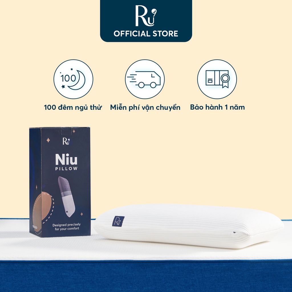 Gối Niu Ru9 Công Nghệ Đột Phá Graphene Foam, Giúp Nâng Đỡ Đốt Sống Cổ, Chống Đau Vai Gáy -40x60 cm