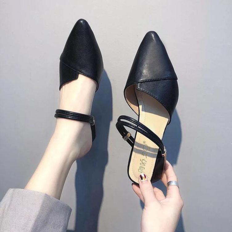 Giày 3 Phân Mũi Nhọn Dây Kép Đi 2 Kiểu