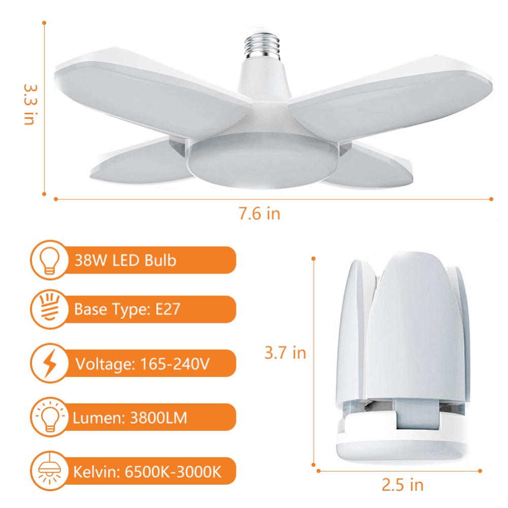 Set 4 Đèn Led 38W 3800LM Gắn Trần Nhà Trang Trí Nội Thất