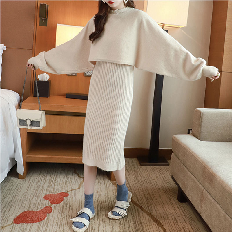 Bộ áo sweater dáng rộng + chân váy thời trang xinh xắn kiểu Hàn Quốc
