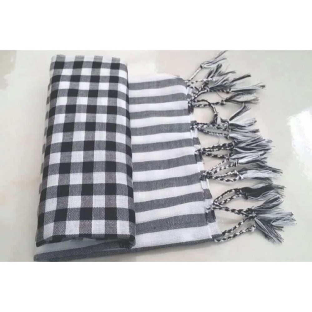 1 cái khăn rằn Nam Bộ cỡ lớn 60 x 170 cm, chất lượng cao, màu trắng đen
