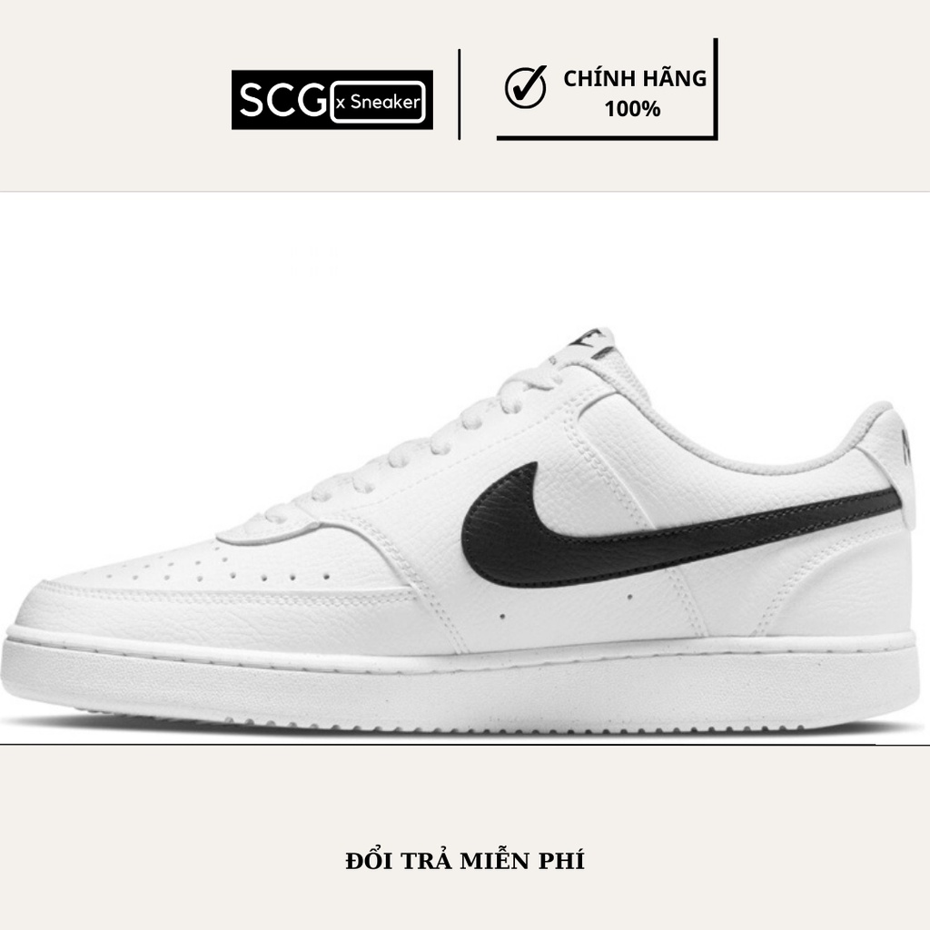 Giày thể thao nam, sneaker nam, NIke Court Vision Low- màu trắng đen, DH2987-101, Hàng Chính Hãng, SCGxsneaker