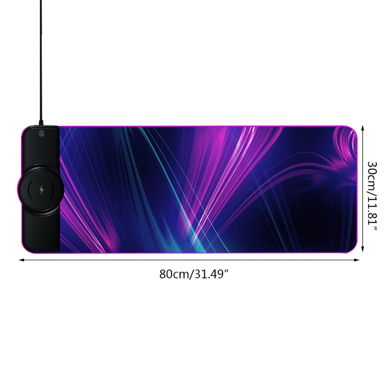 Miếng lót chuột chơi game không dây có đèn RGB kèm đế sạc nhanh cho PC/laptop/điện thoại
