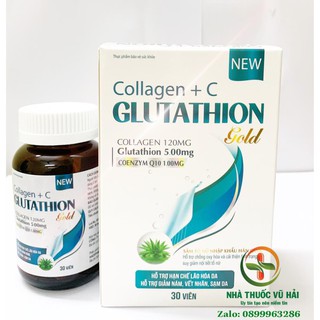 Viên uống đẹp da Collagen +C bổ sung Vitamin A E C giảm nám sạm da Hộp 60 viên