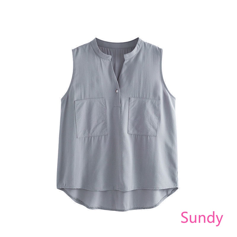 Áo Chiffon Không Tay Dáng Rộng Plus Size